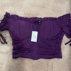 Windsor Off Shoulder Crop Top